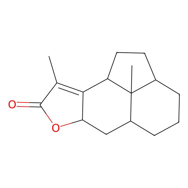 2D Structure of 3,15-Dimethyl-5-oxatetracyclo[6.6.1.02,6.012,15]pentadec-2-en-4-one