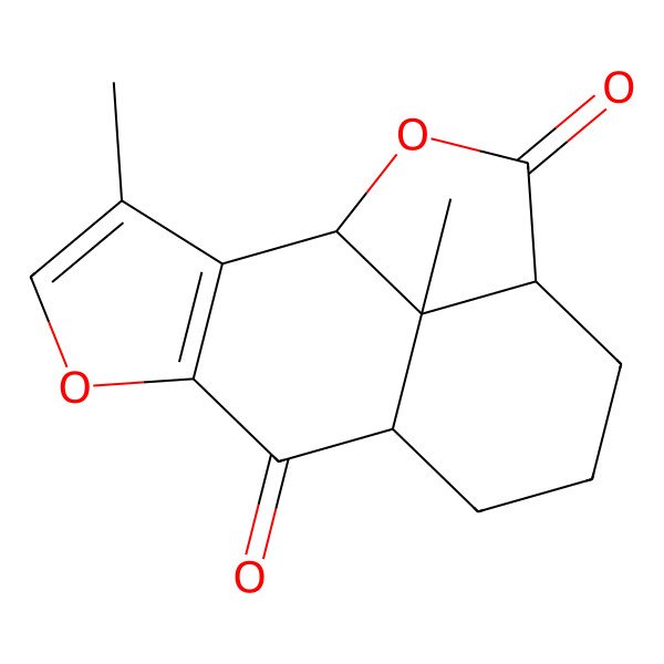 2D Structure of 3,15-Dimethyl-5,14-dioxatetracyclo[6.6.1.02,6.012,15]pentadeca-2(6),3-diene-7,13-dione