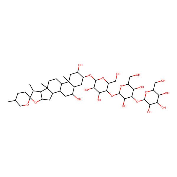 2D Structure of (2alpha,3beta,5alpha,6beta,25R)-2,6-Dihydroxyspirostan-3-yl O-beta-D-glucopyranosyl-(1-->3)-O-beta-D-glucopyranosyl-(1-->4)-beta-D-galactopyranoside