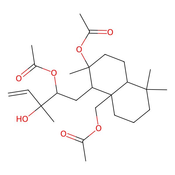 2D Structure of [3-acetyloxy-4-(2-acetyloxy-3-hydroxy-3-methylpent-4-enyl)-3,8,8-trimethyl-2,4,5,6,7,8a-hexahydro-1H-naphthalen-4a-yl]methyl acetate