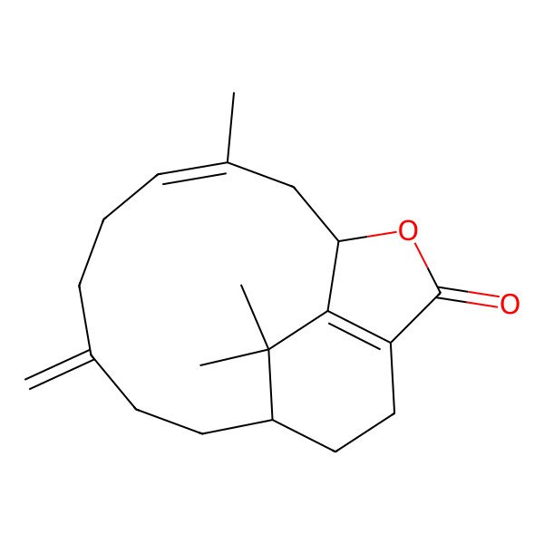 2D Structure of 3,17,17-Trimethyl-7-methylidene-15-oxatricyclo[8.5.2.013,16]heptadeca-3,13(16)-dien-14-one