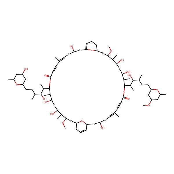 2D Structure of (3R,5E,7Z,11R,12S,13S,15S,16S,17R,19R,23R,25S,27E,29Z,33R,34S,35S,37R,38R,39S,41R)-3,13,15,25,35,37-hexahydroxy-11-[(2R,3R,4R)-3-hydroxy-6-[(2R,4R,6S)-4-hydroxy-6-methyloxan-2-yl]-4-methylhexan-2-yl]-33-[(2R,3S,4R)-3-hydroxy-6-[(2R,4S,6S)-4-methoxy-6-methyloxan-2-yl]-4-methylhexan-2-yl]-17,39-dimethoxy-6,12,16,28,34,38-hexamethyl-10,32,45,46-tetraoxatricyclo[39.3.1.119,23]hexatetraconta-1(44),5,7,21,27,29-hexaene-9,31-dione