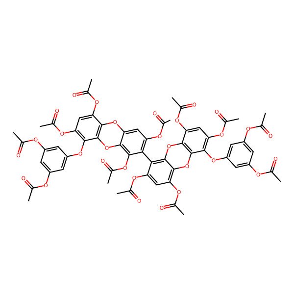 2D Structure of [3-Acetyloxy-5-[2,4,7,9-tetraacetyloxy-8-[2,4,7,9-tetraacetyloxy-6-(3,5-diacetyloxyphenoxy)dibenzo-p-dioxin-1-yl]dibenzo-p-dioxin-1-yl]oxyphenyl] acetate