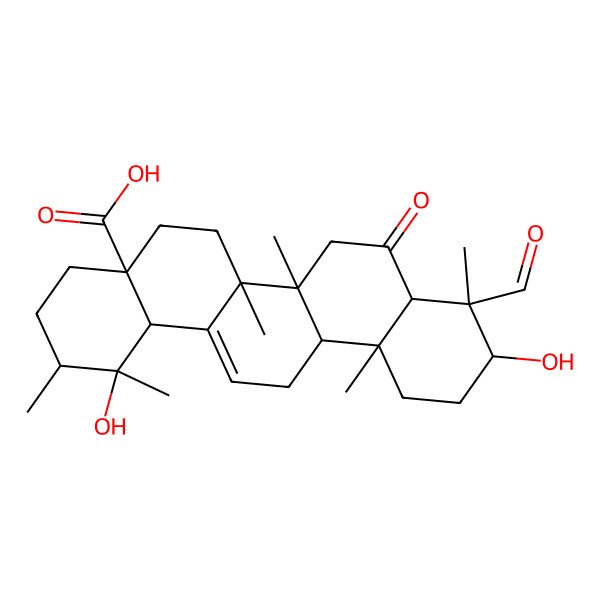 2D Structure of 3,19-Dihydroxy-6,23-dioxo-12-ursen-28-oic acid