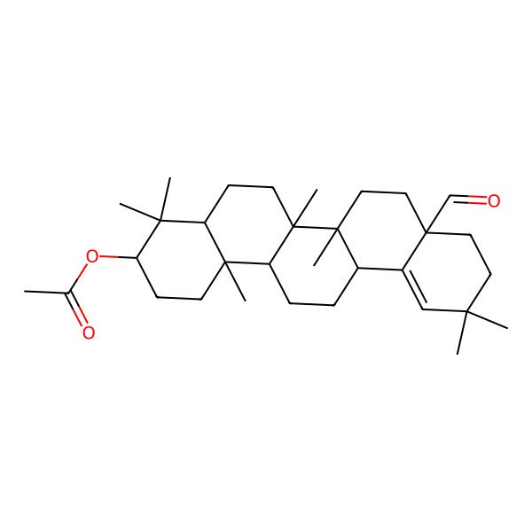 2D Structure of [(3S,4aS,6aS,6aR,6bR,8aS,14aS,14bR)-8a-formyl-4,4,6a,6b,11,11,14b-heptamethyl-1,2,3,4a,5,6,6a,7,8,9,10,13,14,14a-tetradecahydropicen-3-yl] acetate