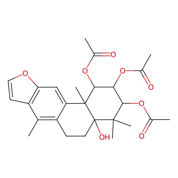 2D Structure of (1,3-diacetyloxy-4a-hydroxy-4,4,7,11b-tetramethyl-2,3,5,6-tetrahydro-1H-naphtho[2,1-f][1]benzofuran-2-yl) acetate
