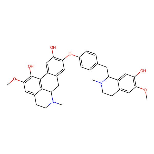 2D Structure of 9-[4-[(7-hydroxy-6-methoxy-2-methyl-3,4-dihydro-1H-isoquinolin-1-yl)methyl]phenoxy]-2-methoxy-6-methyl-5,6,6a,7-tetrahydro-4H-dibenzo[de,g]quinoline-1,10-diol