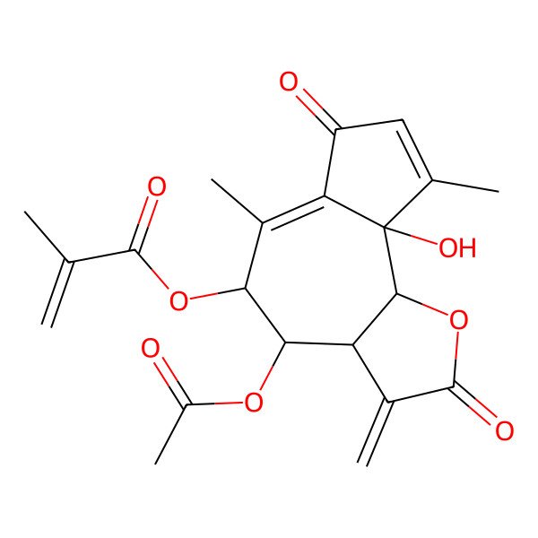2D Structure of [(3aR,4R,5R,9aR,9bS)-4-acetyloxy-9a-hydroxy-6,9-dimethyl-3-methylidene-2,7-dioxo-3a,4,5,9b-tetrahydroazuleno[4,5-b]furan-5-yl] 2-methylprop-2-enoate