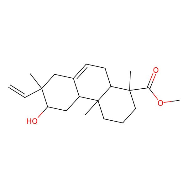 2D Structure of methyl 7-ethenyl-6-hydroxy-1,4a,7-trimethyl-3,4,4b,5,6,8,10,10a-octahydro-2H-phenanthrene-1-carboxylate