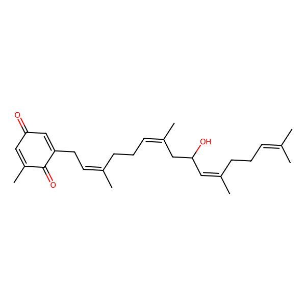 2D Structure of 2-(9-Hydroxy-3,7,11,15-tetramethylhexadeca-2,6,10,14-tetraenyl)-6-methylcyclohexa-2,5-diene-1,4-dione