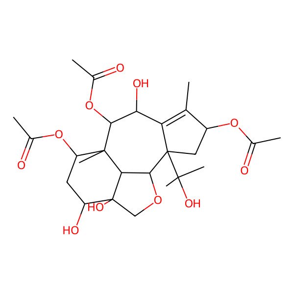 2D Structure of [4,8-Diacetyloxy-7,12,13-trihydroxy-2-(2-hydroxypropan-2-yl)-5,9-dimethyl-15-oxatetracyclo[7.6.1.02,6.013,16]hexadec-5-en-10-yl] acetate