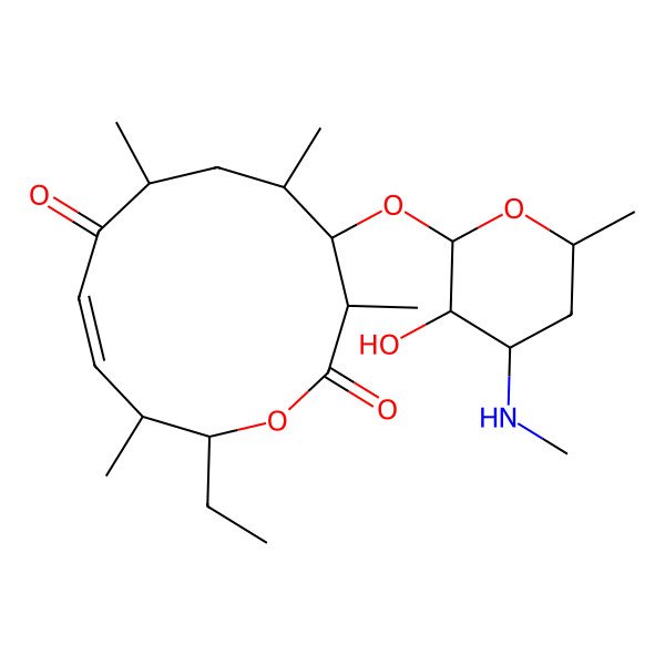2D Structure of (3R,4S,5S,7R,9E,11R,12R)-12-ethyl-4-[3-hydroxy-6-methyl-4-(methylamino)oxan-2-yl]oxy-3,5,7,11-tetramethyl-1-oxacyclododec-9-ene-2,8-dione