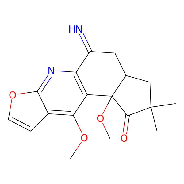 2D Structure of (2S,6R)-8-imino-2,16-dimethoxy-4,4-dimethyl-12-oxa-10-azatetracyclo[7.7.0.02,6.011,15]hexadeca-1(9),10,13,15-tetraen-3-one