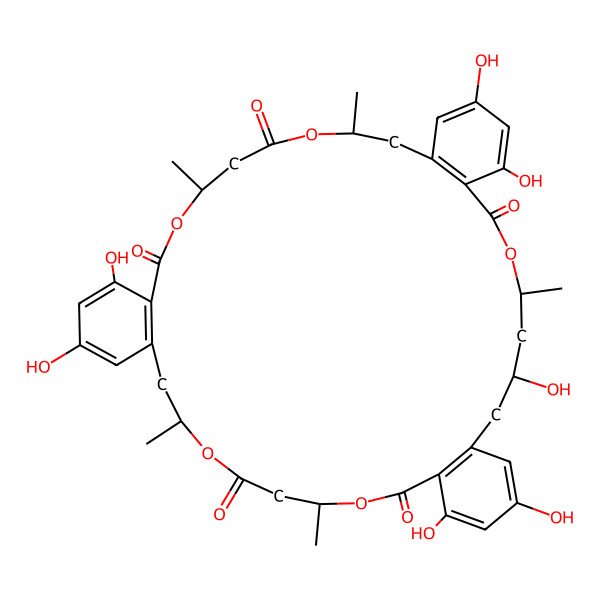 2D Structure of 6,10,12,24,26,38,40-Heptahydroxy-4,16,20,30,34-pentamethyl-3,15,19,29,33-pentaoxatetracyclo[34.4.0.08,13.022,27]tetraconta-1(36),8(13),9,11,22(27),23,25,37,39-nonaene-2,14,18,28,32-pentone