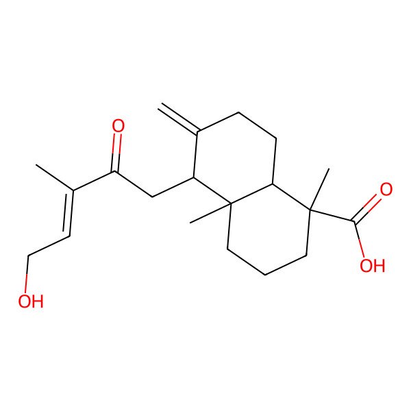2D Structure of 5-(5-hydroxy-3-methyl-2-oxopent-3-enyl)-1,4a-dimethyl-6-methylidene-3,4,5,7,8,8a-hexahydro-2H-naphthalene-1-carboxylic acid