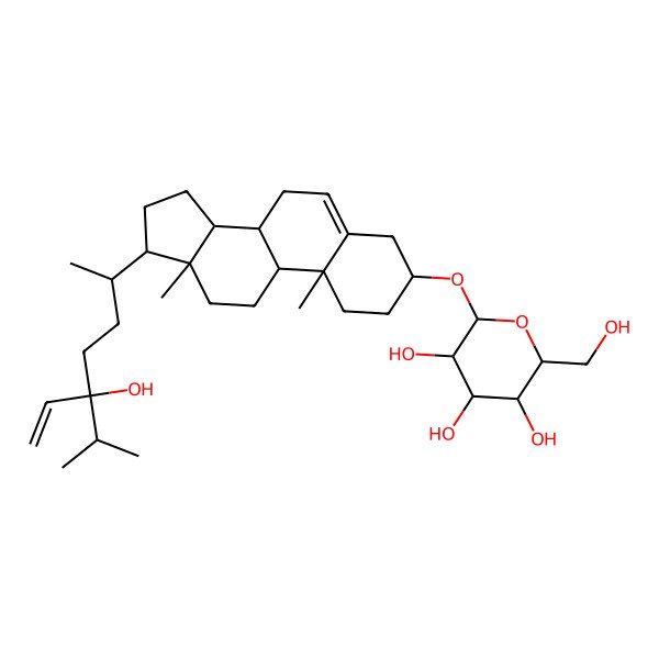 2D Structure of (2R,3S,4S,5R,6R)-2-(hydroxymethyl)-6-[[(3S,8S,9S,10R,13R,14S,17R)-17-[(2R,5R)-5-hydroxy-5-propan-2-ylhept-6-en-2-yl]-10,13-dimethyl-2,3,4,7,8,9,11,12,14,15,16,17-dodecahydro-1H-cyclopenta[a]phenanthren-3-yl]oxy]oxane-3,4,5-triol