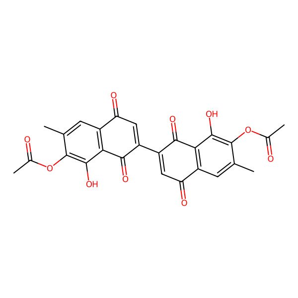 2D Structure of [7-(7-Acetyloxy-8-hydroxy-6-methyl-1,4-dioxonaphthalen-2-yl)-1-hydroxy-3-methyl-5,8-dioxonaphthalen-2-yl] acetate