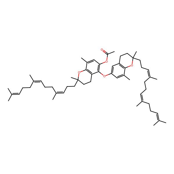 2D Structure of [5-[[2,8-Dimethyl-2-(4,8,12-trimethyltrideca-3,7,11-trienyl)-3,4-dihydrochromen-6-yl]oxy]-2,8-dimethyl-2-(4,8,12-trimethyltrideca-3,7,11-trienyl)-3,4-dihydrochromen-6-yl] acetate