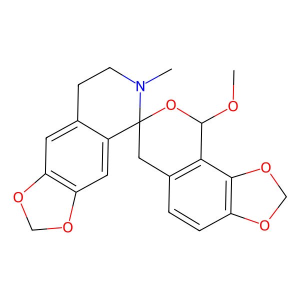 2D Structure of (7S,9S)-9-methoxy-6'-methylspiro[6,9-dihydro-[1,3]dioxolo[4,5-h]isochromene-7,5'-7,8-dihydro-[1,3]dioxolo[4,5-g]isoquinoline]