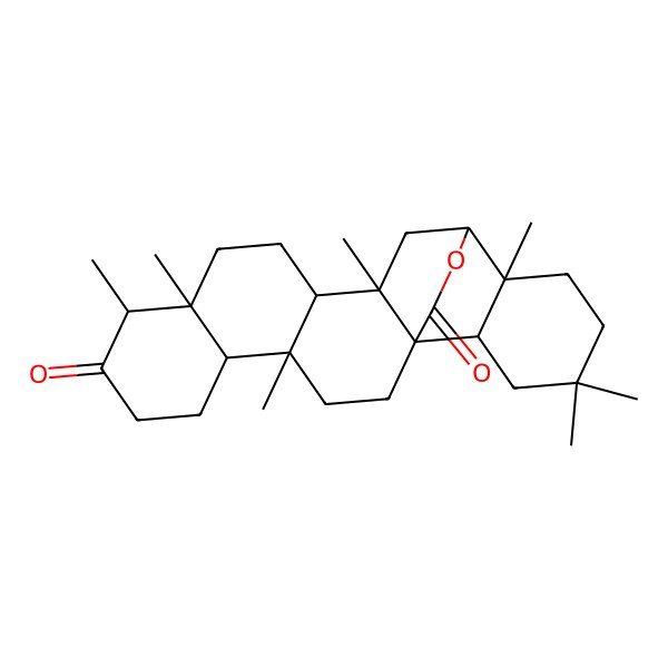2D Structure of 4,9,10,14,17,20,20-Heptamethyl-24-oxahexacyclo[14.6.2.01,14.04,13.05,10.017,22]tetracosane-8,23-dione