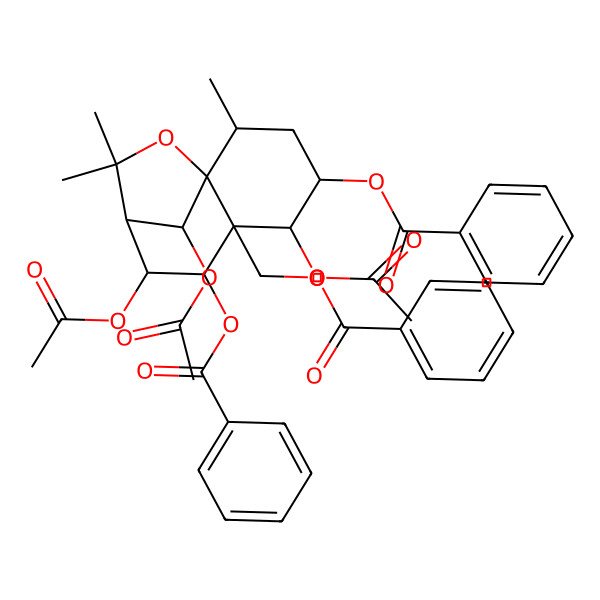 2D Structure of [(1S,2R,4S,5R,6S,7R,8S,9R,12R)-5,8,12-triacetyloxy-4,7-dibenzoyloxy-2,10,10-trimethyl-11-oxatricyclo[7.2.1.01,6]dodecan-6-yl]methyl benzoate