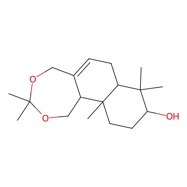 2D Structure of (7aR,9S,11aS,11bS)-3,3,8,8,11a-pentamethyl-1,5,7,7a,9,10,11,11b-octahydrobenzo[g][2,4]benzodioxepin-9-ol