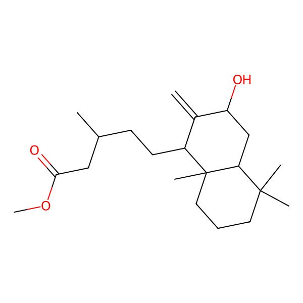 2D Structure of methyl (3S)-5-[(1R,3R,4aS,8aS)-3-hydroxy-5,5,8a-trimethyl-2-methylidene-3,4,4a,6,7,8-hexahydro-1H-naphthalen-1-yl]-3-methylpentanoate