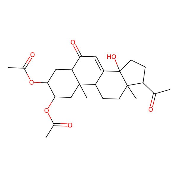 2D Structure of (17-acetyl-2-acetyloxy-14-hydroxy-10,13-dimethyl-6-oxo-2,3,4,5,9,11,12,15,16,17-decahydro-1H-cyclopenta[a]phenanthren-3-yl) acetate
