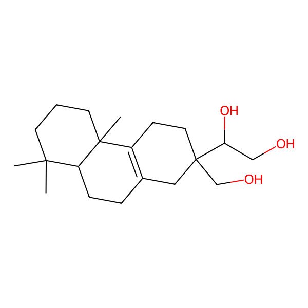 2D Structure of (1R)-1-[(4bS)-2-(hydroxymethyl)-4b,8,8-trimethyl-3,4,5,6,7,8a,9,10-octahydro-1H-phenanthren-2-yl]ethane-1,2-diol