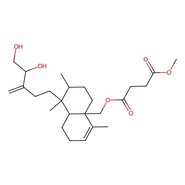 2D Structure of 4-O-[[8-(4,5-dihydroxy-3-methylidenepentyl)-4,7,8-trimethyl-1,2,5,6,7,8a-hexahydronaphthalen-4a-yl]methyl] 1-O-methyl butanedioate