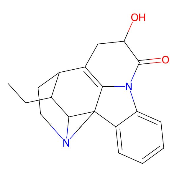 2D Structure of 20-Ethyl-10-hydroxy-8,16-diazahexacyclo[11.5.2.11,8.02,7.016,19.012,21]henicosa-2,4,6,12(21)-tetraen-9-one