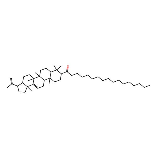 2D Structure of 1-(5a,5b,8,8,11a,13b-Hexamethyl-3-prop-1-en-2-yl-1,2,3,3a,4,5,6,7,7a,9,10,11,11b,12-tetradecahydrocyclopenta[a]chrysen-9-yl)heptadecan-1-one