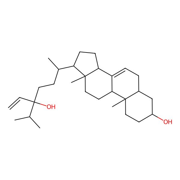 2D Structure of (3S,5S,9R,10S,13R,14R,17R)-17-[(2R,5R)-5-hydroxy-5-propan-2-ylhept-6-en-2-yl]-10,13-dimethyl-2,3,4,5,6,9,11,12,14,15,16,17-dodecahydro-1H-cyclopenta[a]phenanthren-3-ol