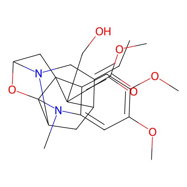 2D Structure of methyl (1R,9S,11S,14E,15S,17S,19R)-14-ethylidene-19-(hydroxymethyl)-5,6-dimethoxy-2-methyl-18-oxa-2,12-diazahexacyclo[9.6.1.19,15.01,9.03,8.012,17]nonadeca-3,5,7-triene-19-carboxylate