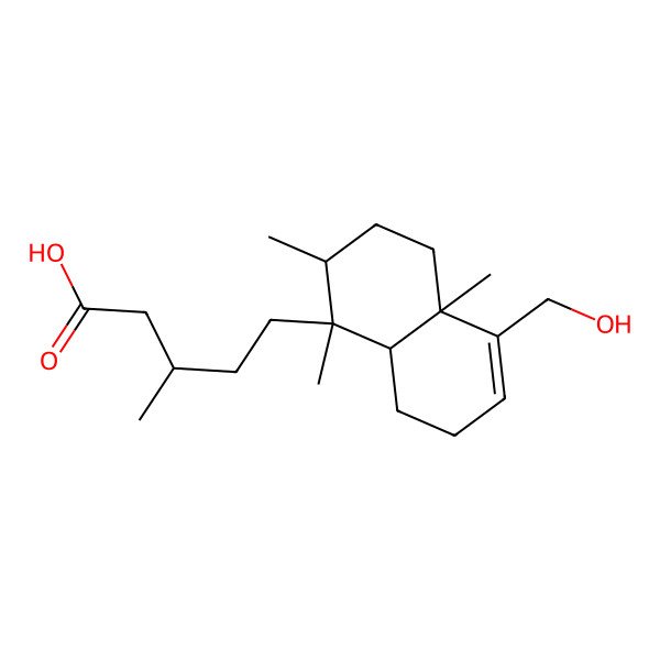 2D Structure of (3S)-5-[(1S,2R,4aR,8aR)-5-(hydroxymethyl)-1,2,4a-trimethyl-2,3,4,7,8,8a-hexahydronaphthalen-1-yl]-3-methylpentanoic acid