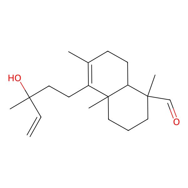 2D Structure of (1S,4aS,8aR)-5-[(3S)-3-hydroxy-3-methylpent-4-enyl]-1,4a,6-trimethyl-2,3,4,7,8,8a-hexahydronaphthalene-1-carbaldehyde