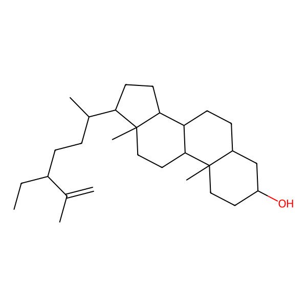 2D Structure of (3S,5S,8R,9S,10S,13R,14S,17R)-17-[(2R,5S)-5-ethyl-6-methylhept-6-en-2-yl]-10,13-dimethyl-2,3,4,5,6,7,8,9,11,12,14,15,16,17-tetradecahydro-1H-cyclopenta[a]phenanthren-3-ol