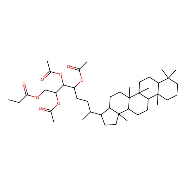 2D Structure of (32R,33R,34S)-35-O-propionyl bacteriohopanetetrol acetate