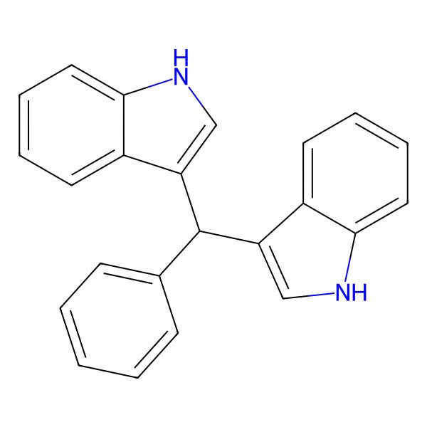 2D Structure of 3,3'-Bis-indolyl(phenyl)methane