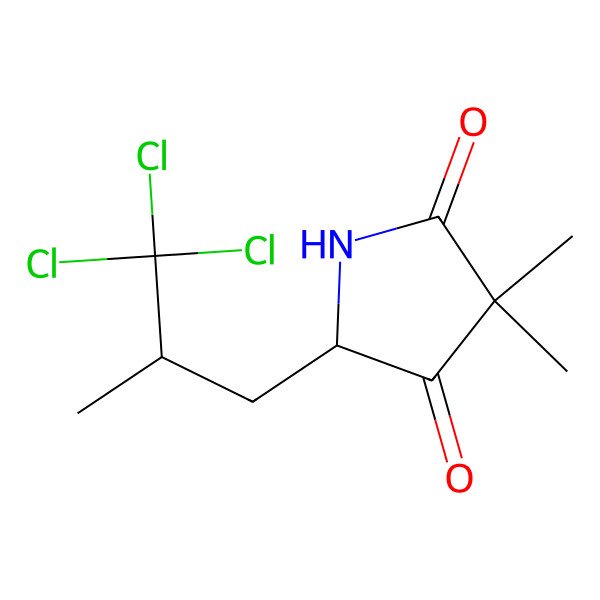 2D Structure of 3,3-Dimethyl-5-(3,3,3-trichloro-2-methylpropyl)pyrrolidine-2,4-dione