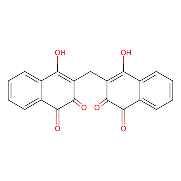2D Structure of 3,3'-Methanediylbis(4-hydroxynaphthalene-1,2-dione)