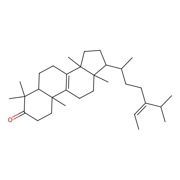 2D Structure of 4,4,10,13,14-Pentamethyl-17-(5-propan-2-ylhept-5-en-2-yl)-1,2,5,6,7,11,12,15,16,17-decahydrocyclopenta[a]phenanthren-3-one