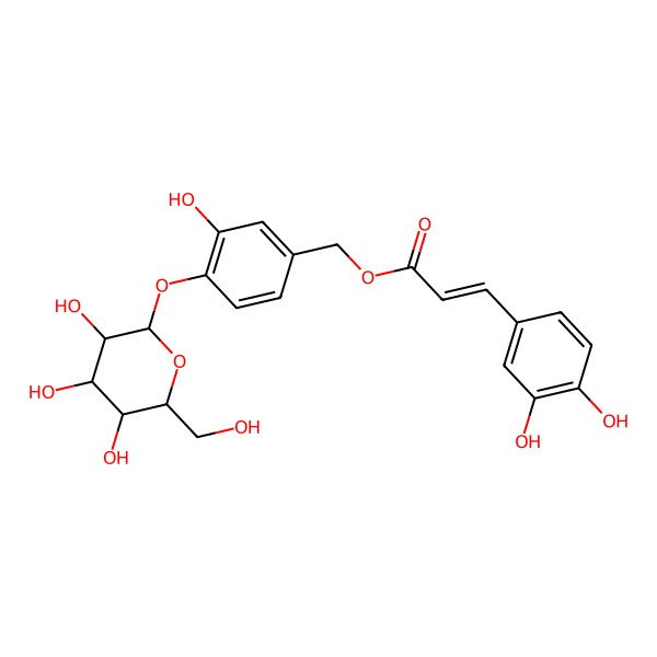2D Structure of [3-Hydroxy-4-[3,4,5-trihydroxy-6-(hydroxymethyl)oxan-2-yl]oxyphenyl]methyl 3-(3,4-dihydroxyphenyl)prop-2-enoate