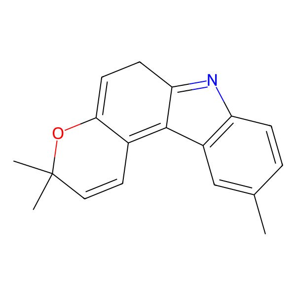 2D Structure of 3,3,10-trimethyl-6H-pyrano[2,3-c]carbazole