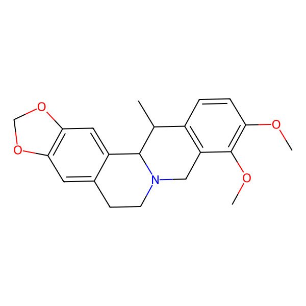 2D Structure of (1S,21R)-16,17-dimethoxy-21-methyl-5,7-dioxa-13-azapentacyclo[11.8.0.02,10.04,8.015,20]henicosa-2,4(8),9,15(20),16,18-hexaene