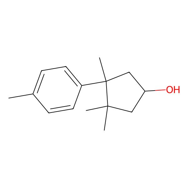 2D Structure of 3,3,4-Trimethyl-4-(4-methylphenyl)cyclopentanol 2D Structure of 3,3,4-Trimethyl-4-(4-methylphenyl)cyclopentanol