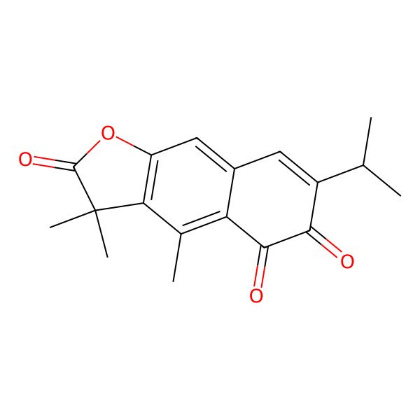 2D Structure of 3,3,4-trimethyl-7-propan-2-ylbenzo[f][1]benzofuran-2,5,6-trione