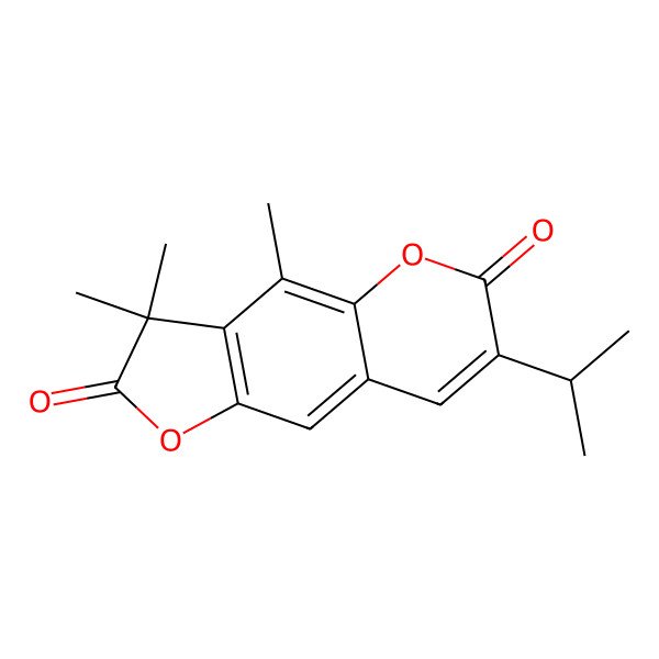 2D Structure of 3,3,4-Trimethyl-7-propan-2-ylfuro[2,3-g]chromene-2,6-dione