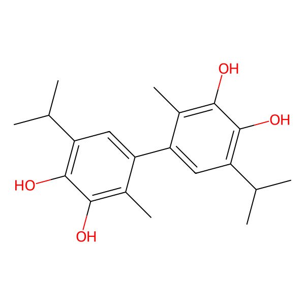 2D Structure of 3,3',4,4'-Tetrahydroxy-5,5'-diisopropyl-2,2'-dimethylbiphenyl 2D Structure of 3,3',4,4'-Tetrahydroxy-5,5'-diisopropyl-2,2'-dimethylbiphenyl
