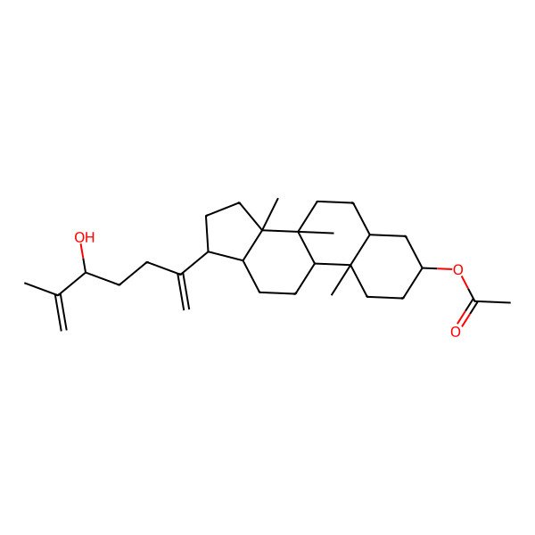 2D Structure of [17-(5-Hydroxy-6-methylhepta-1,6-dien-2-yl)-8,10,14-trimethyl-1,2,3,4,5,6,7,9,11,12,13,15,16,17-tetradecahydrocyclopenta[a]phenanthren-3-yl] acetate
